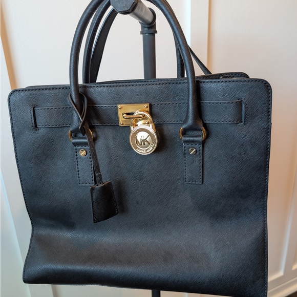 Michael Kors Black Leather Tote Bag - Picture 1 of 4